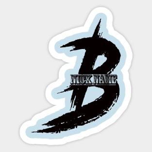 nick name B black Sticker